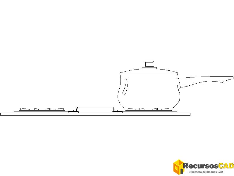 Bloques AutoCAD DWG 1 olla 2D gratis