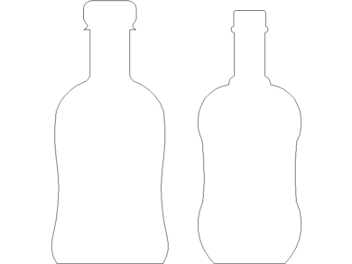 Bloques AutoCAD DWG de botellas de bourbon