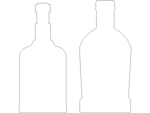 diseno en autocad bloques dwg de botellas