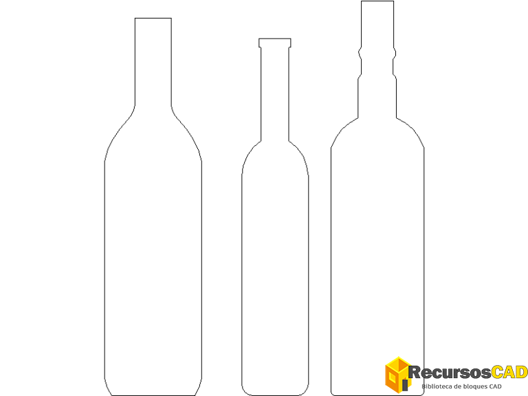 Bloques DWG de descarga bloques autocad dwg de botellas