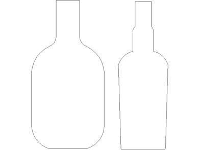 Bloques AutoCAD DWG de botellas de tequila