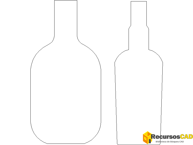 Bloques AutoCAD DWG de botellas de tequila