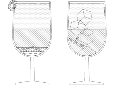 Copas de Cócteles de naranja y menta
