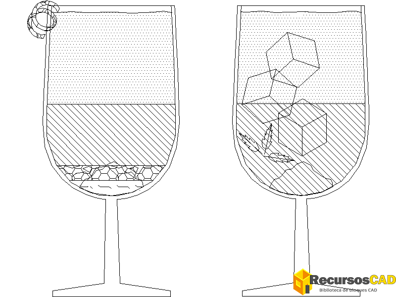 Copas de Cócteles de naranja y menta