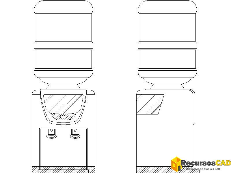 Dispensador de agua con controles de pantalla