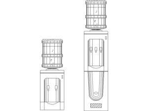 dispensadores de agua de sobremesa e independientes