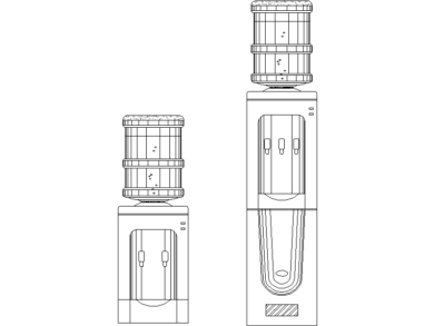 Dispensadores de agua de sobremesa e independientes