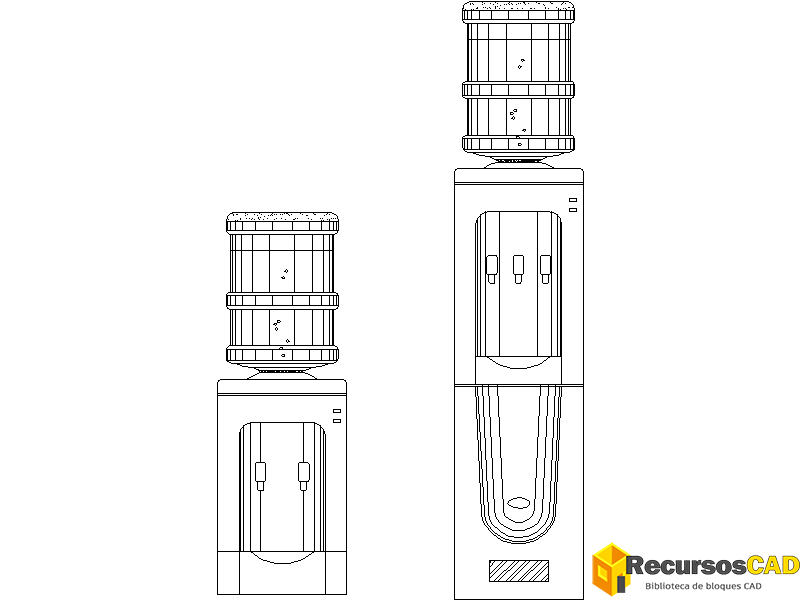 Dispensadores de agua de sobremesa e independientes