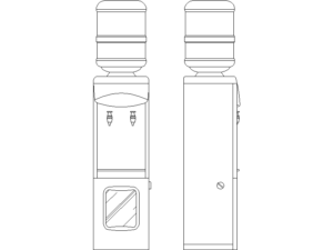 Bloque DWG enfriador de agua para el hogar en vista