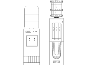 Bloque dispensador de agua para oficinas en vista