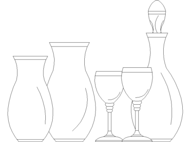 Bloques AutoCAD DWG Juego de agua de vidrio