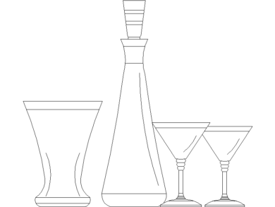 Juego de copas de cóctel