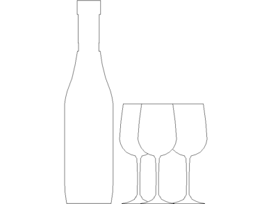 Bloques AutoCAD DWG de kit de cata de vinos