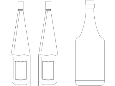 Bloques AutoCAD DWG botellas 02 2D gratis