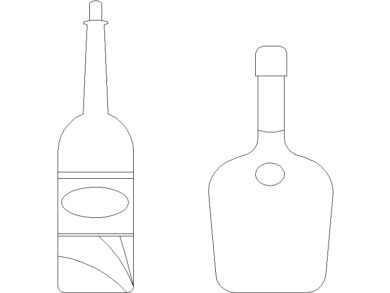 Bloques AutoCAD DWG botellas