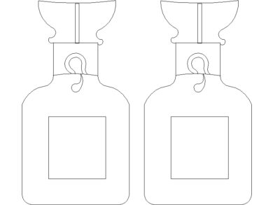 Bloques AutoCAD DWG jarra de vidrio