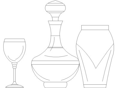 Bloques AutoCAD DWG jarra de vidrio y copa
