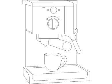Bloques AutoCAD DWG de cafetera casera