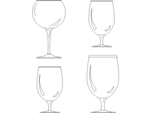 Copas de vidrio en bloques autocad dwg para diseño de cocina