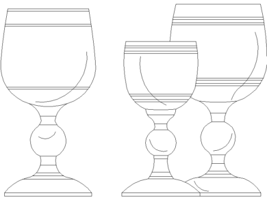 Juego de beber con vidrieras en bloques