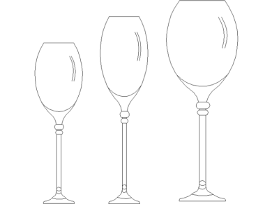 Juego de copas de champán