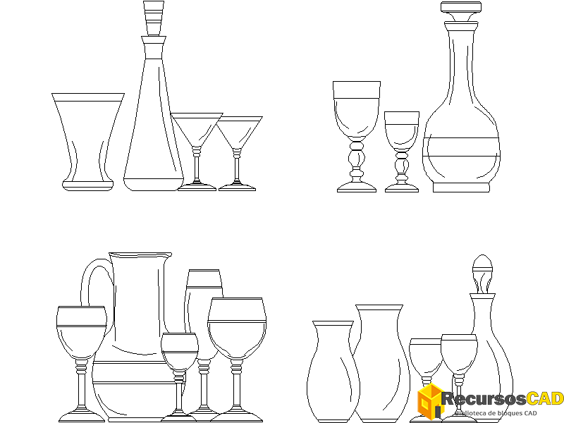 Juegos de vasos de agua con jarra para tus diseños