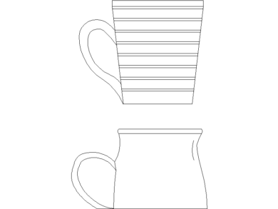 Bloques AutoCAD DWG de tazas antiguas