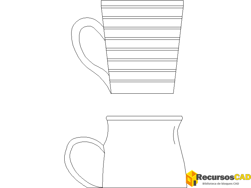 Bloques AutoCAD DWG de tazas antiguas