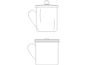 Bloques DWG de tazas con tapas para proyectos de cafeteria