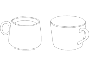 Bloques DWG de tazas de cafe redondas para tus planos