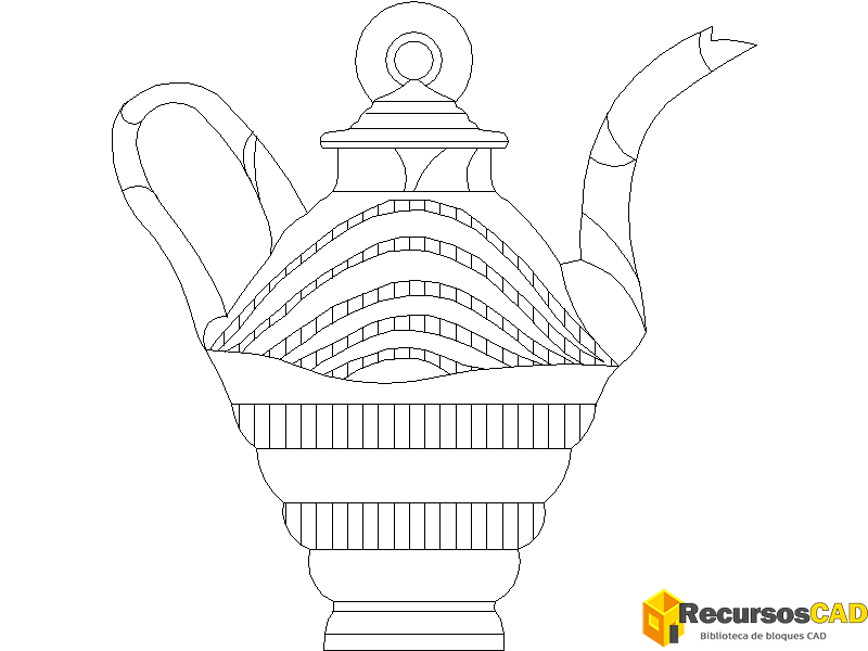 Bloques AutoCAD DWG de tetera alta