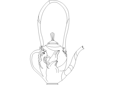 Bloques AutoCAD DWG de tetera antigua