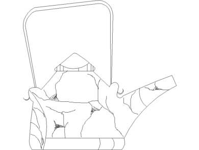 Bloques AutoCAD DWG de tetera con mango de cobre