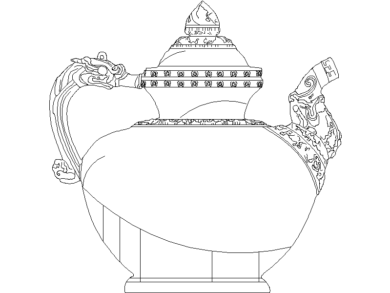 Bloques AutoCAD DWG de tetera victoriana
