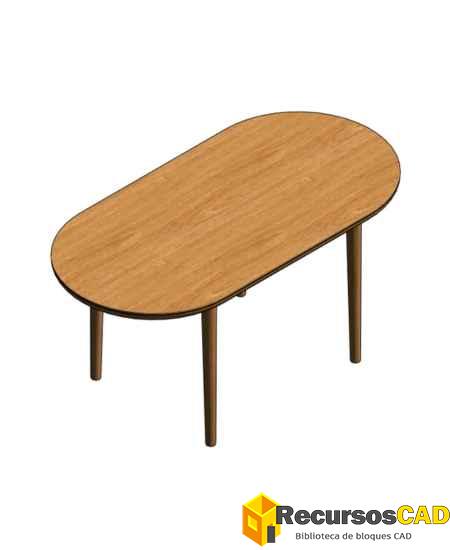 mesa ovalada MDF Revit
