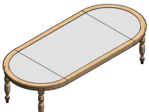 Mesa ovalada extensible