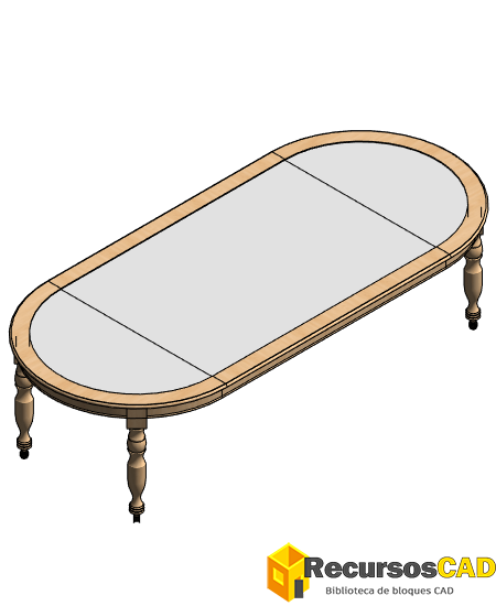 Mesa ovalada extensible
