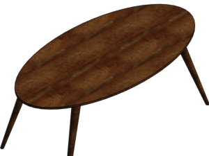 Mesa ovalada madera Revit