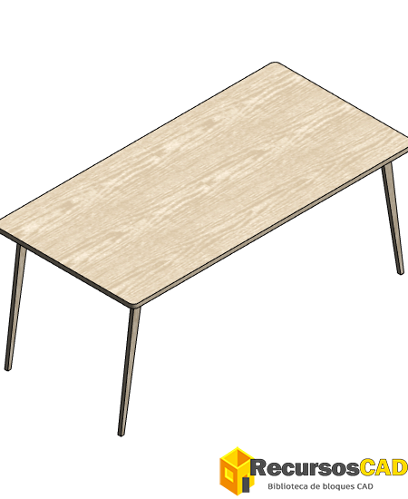 Mesa rectangular con pátina para Revit en RFA