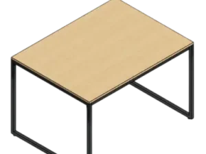 mesa madera base metálica Revit