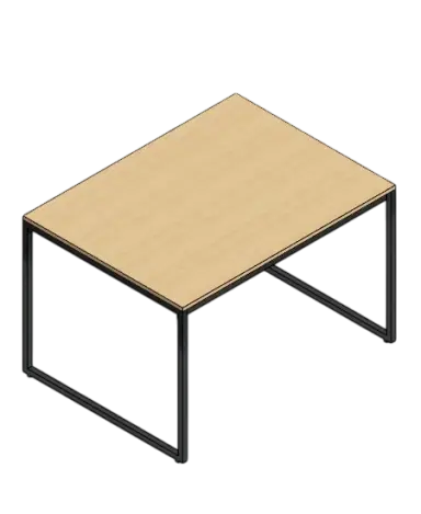 mesa madera base metálica Revit