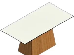 mesa vidrio base listonada Revit