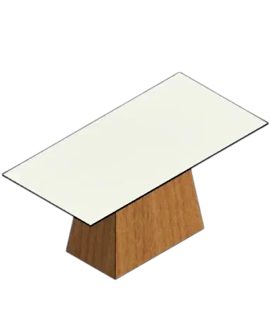mesa vidrio base listonada Revit