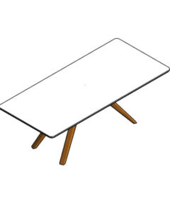 Mesa grande de madera en Revit | Familia RFA gratis y editable