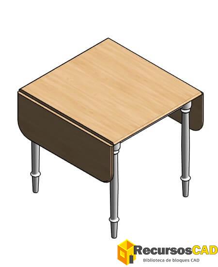 Mesa rectangular, plegable, de madera