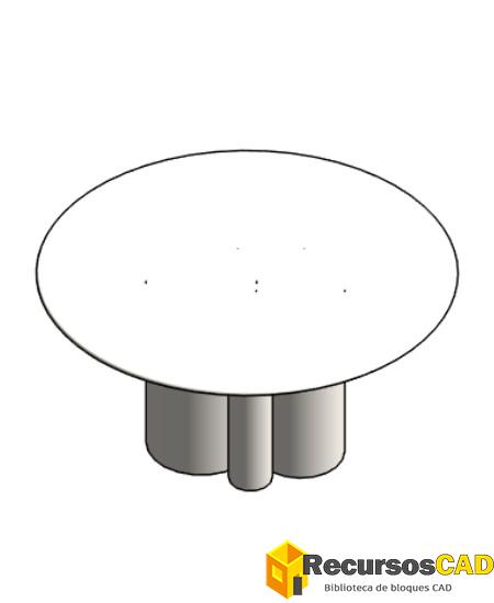 Mesa redonda con base cilíndrica de Nicholas