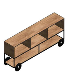 Descargar aparador MDF acero Revit rfa con ruedas