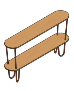 Descargar aparador metal MDF Revit rfa estilo industrial