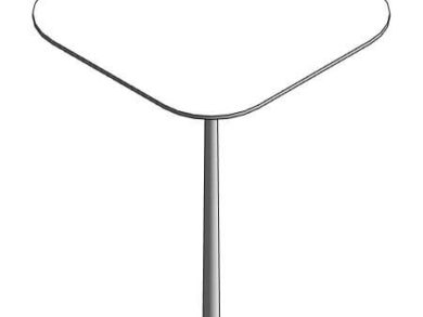 Descargar mesa alta Revit RFA | Metal y madera realista BIM