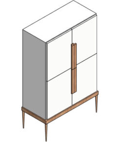 Descargar aparador alto madera Revit rfa